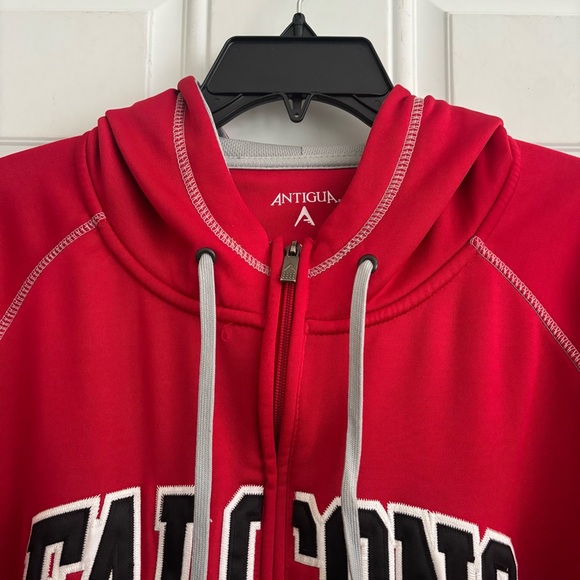 Antigua Atlanta Falcons Red Nylon/Fleece Lined Hooded Zip-Up, Size XL - Picture 4 of 10